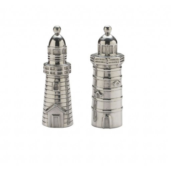 Wooden Salt and Pepper Grinder Set, Elegant Lighthouse Sea Salt